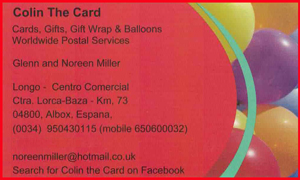 Colin the Card, Cards, Gifts, Postal Services